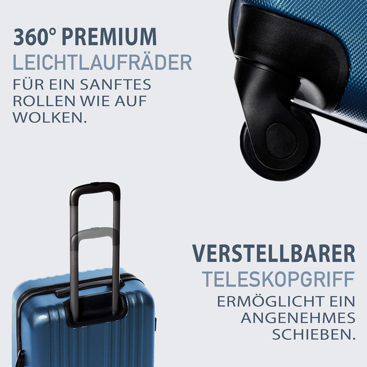 FERGÉ Kofferset Hartschale 3-teilig Marseille Trolley-Set - Handgepäck 55 cm, L und XL 3er Set Harts