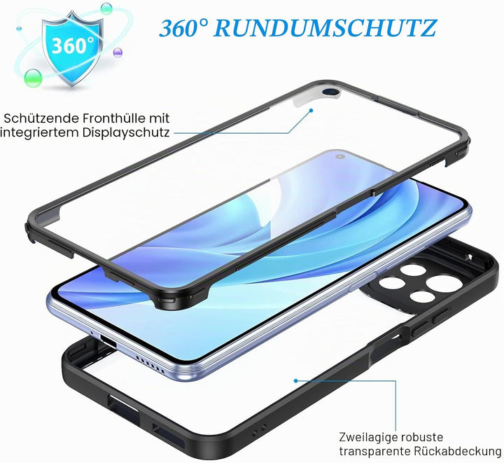 CENHUFO für Xiaomi Mi 11 lite 5G Hülle, 360 Grad Schutzhülle Panzerhülle mit Eingebautem Displayschu