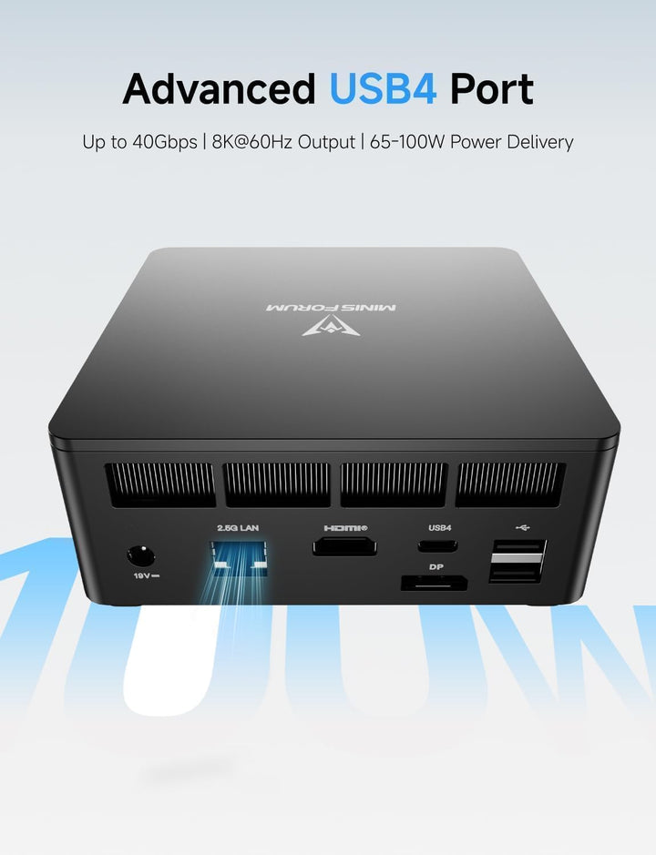 MINIS FORUM Mini PC UM760 Slim, AMD Ryzen 5 7640HS, 6 Kerne/12 Threads bis zu 5,0 GHz, 16GB DDR5 RAM