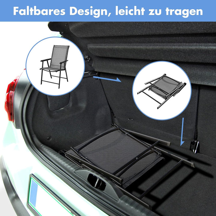 GOPLUS 2er Set Klappstuhl für Indoor und Outdoor, Gartenstuhl mit Rückenlehne und Armlehne, Balkonst