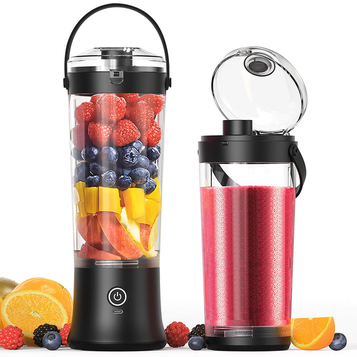 TopEsct tragbarer Mixer für Shakes und Smoothies,500 ml leistungsstarker kabelloser Mini-Mixer,wiede