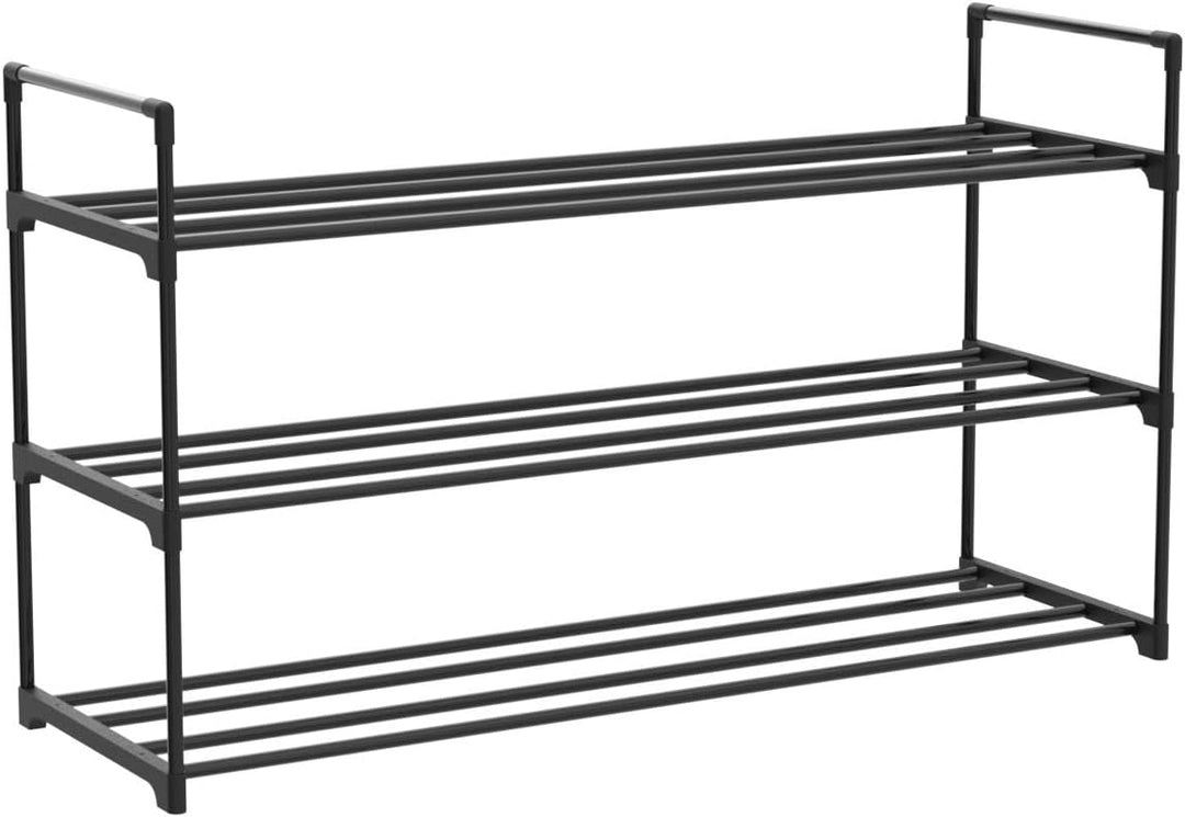SONGMICS Schuhregal 3 Ebenen, 2er Set, Schuhständer Metall, Schuhaufbewahrung, pro Schuh-Organizer f