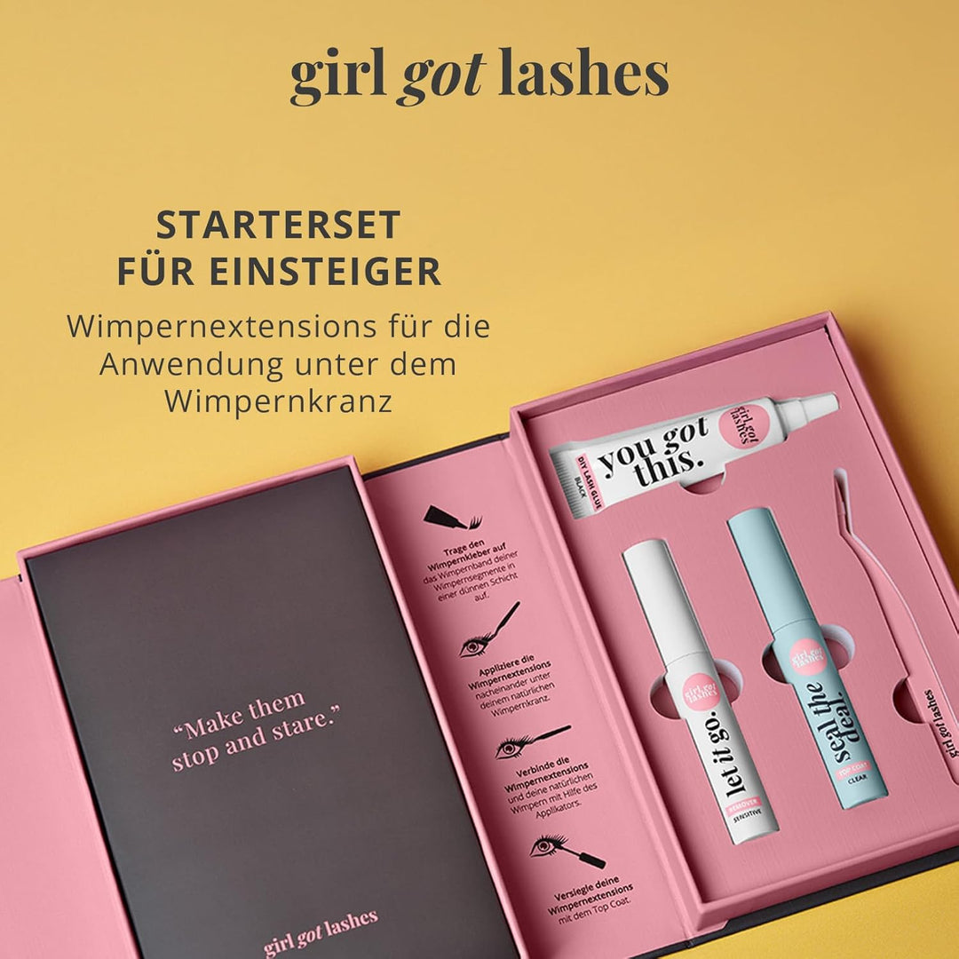 GirlGotLashes Starter Set And So It Begins - Drama Edition - Mit Wimpernkleber schwarz, Top Coat, Mi