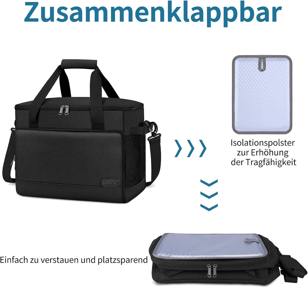Lubardy 15L Kühltasche Klein 30L Kühltasche Gross Faltbar Kühlkorb Thermotasche Wasserdicht Kühlbox