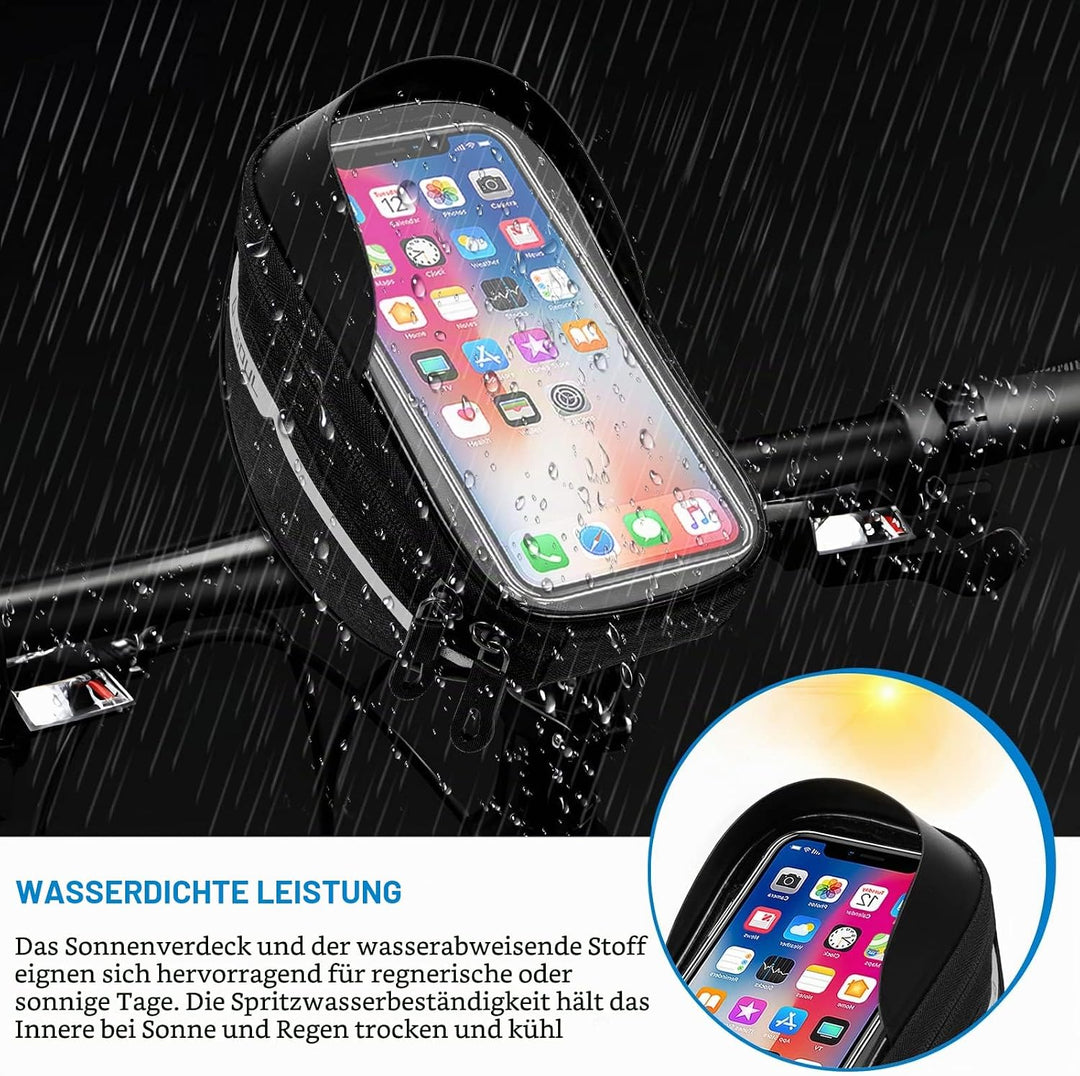Fahrrad Rahmentasche Handytasche mit 3D-Sonnenblende/TPU Touchscreen