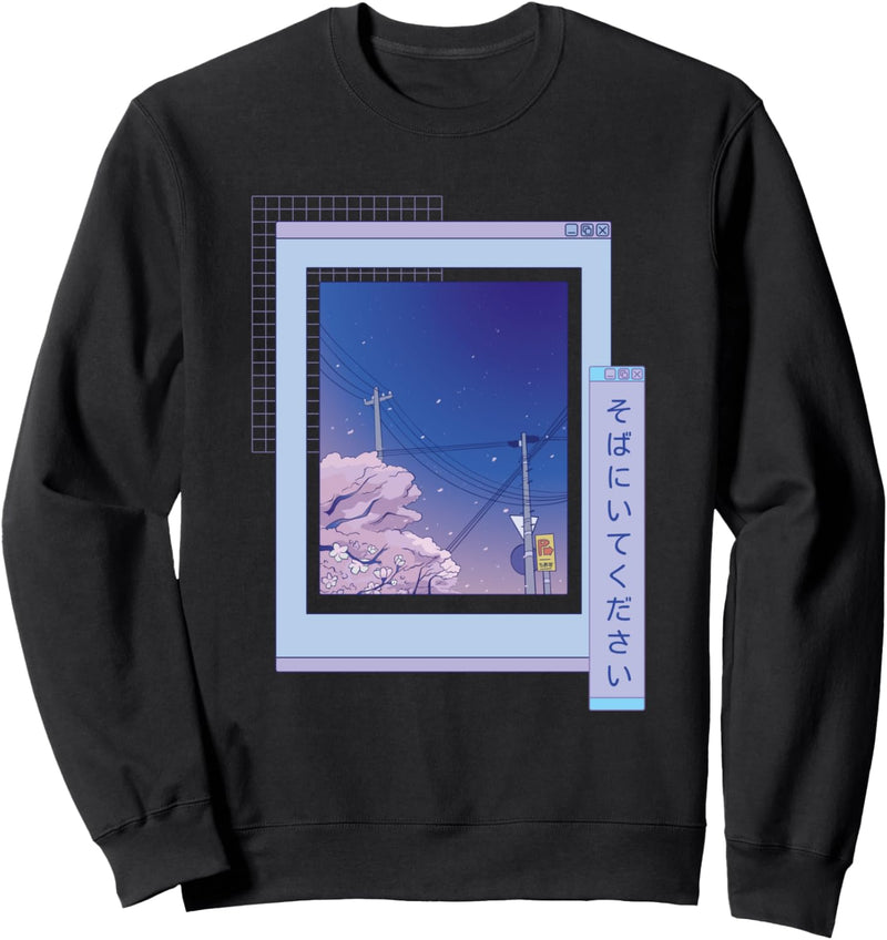 Aesthetic Style Vaporwave Japan 90er Meme Computer Skizze PC Sweatshirt