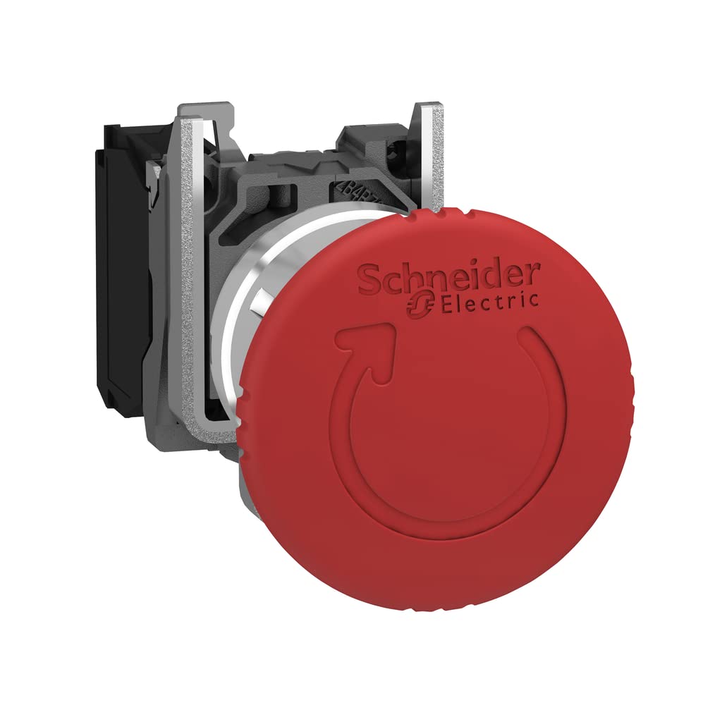 Schneider Electric | XB4BS8442 - Not-Halt/Not-Aus-Taster, rot, Drehentriegelung 22mm, 1Ö Zum Auslöse