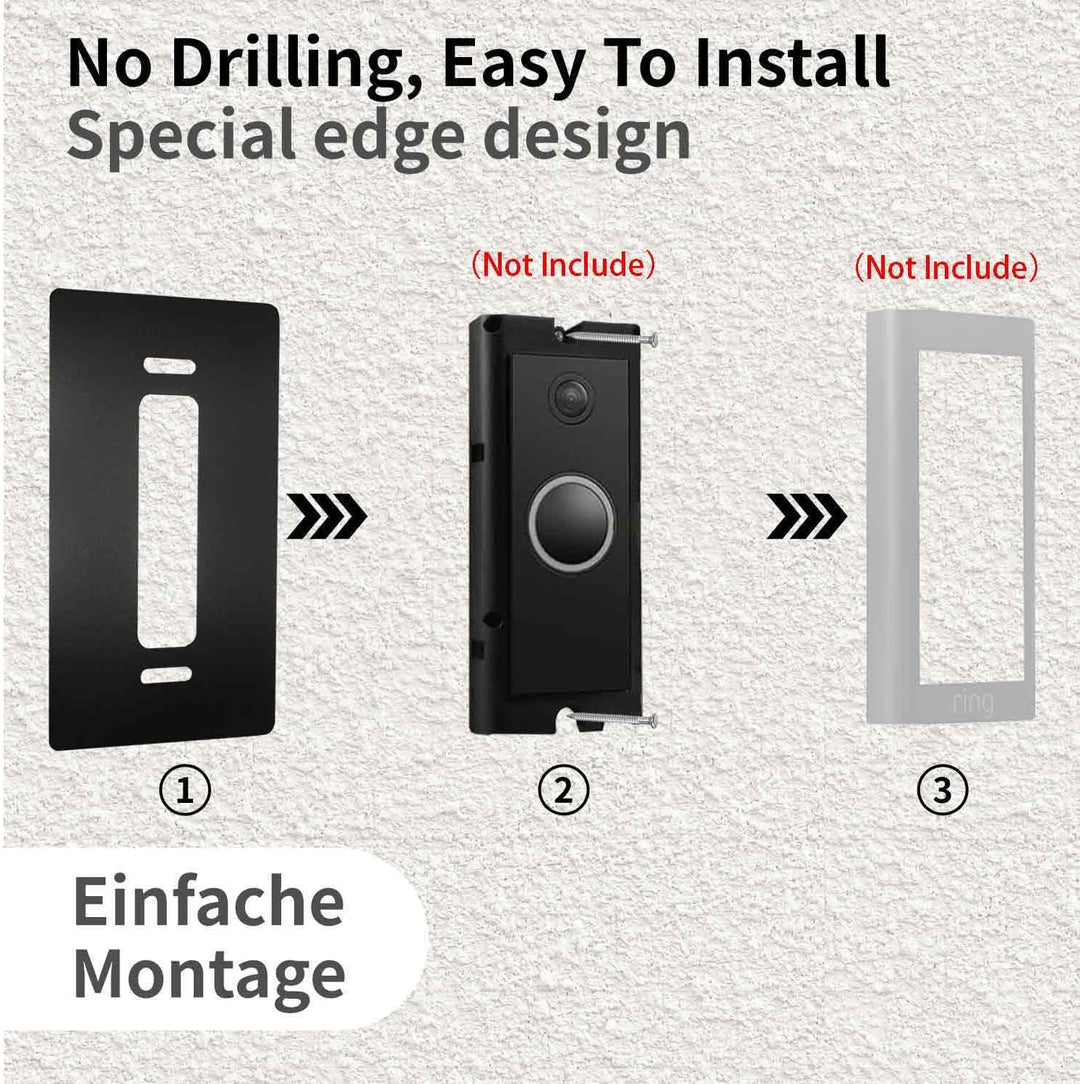 Edelstahl Blende für Ring Videotürklingel Pro Kabel/Video Doorbell Pro1 2 – Robuste Halterung und Zu