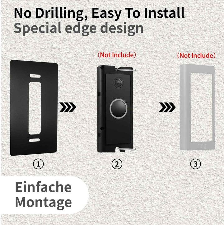 Edelstahl Blende für Ring Videotürklingel Pro Kabel/Video Doorbell Pro1 2 – Robuste Halterung und Zu