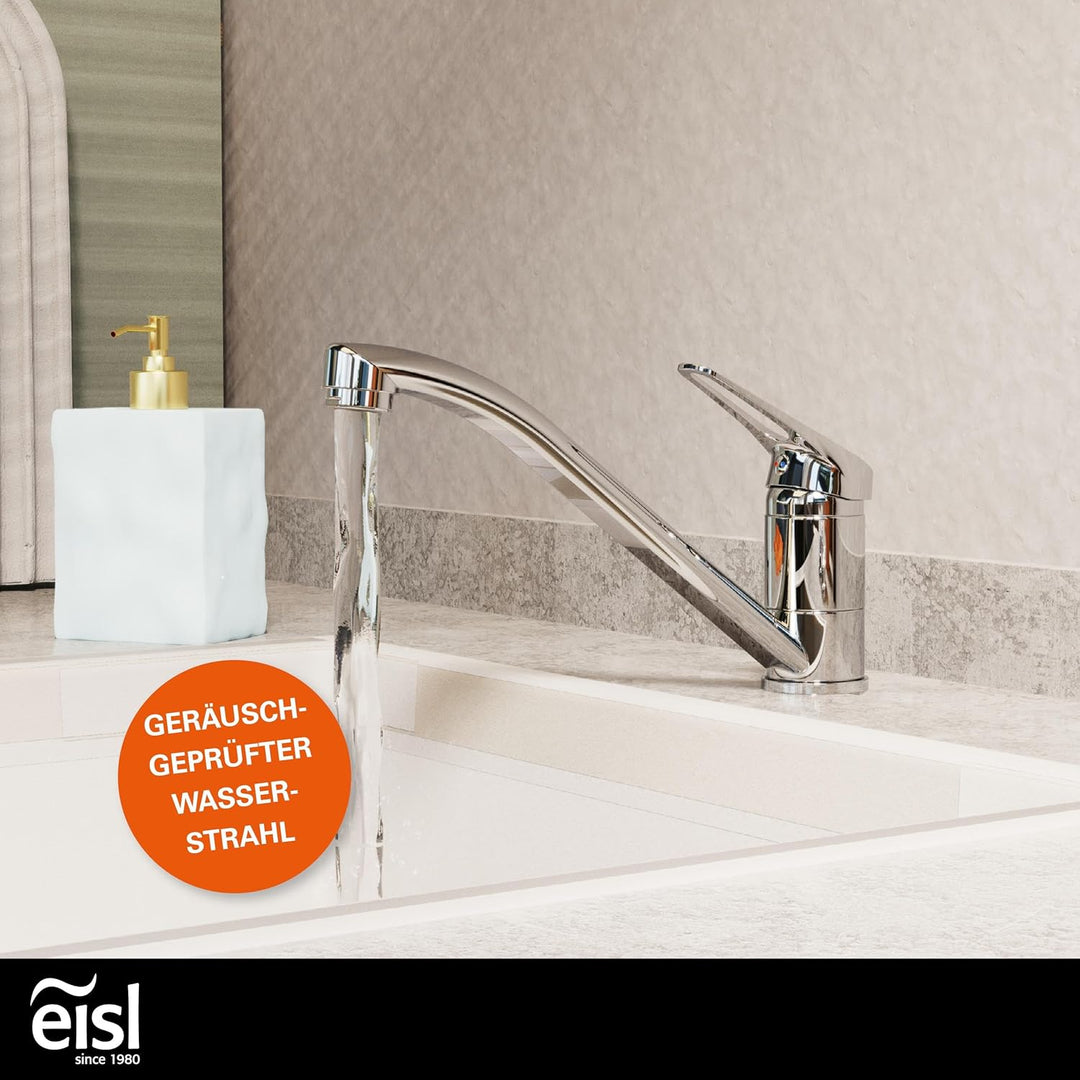 EISL Spültischarmatur Niederdruck SPEED, 360° schwenkbarer Wasserhahn Küche, Küchenarmatur für Doppe