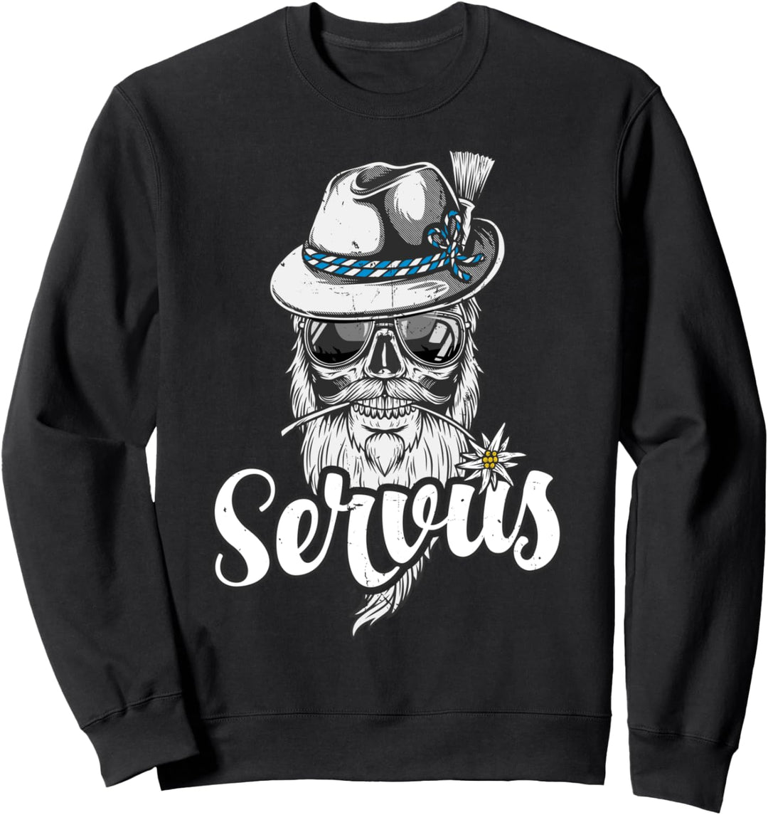 Servus Bayern Totenkopf bayrischer Bua Trachtenshirt Servus Sweatshirt