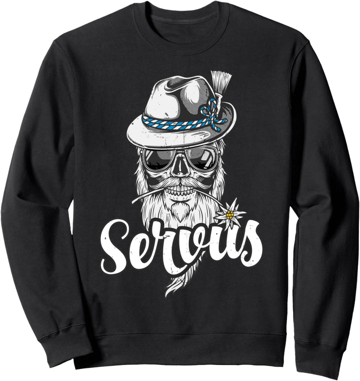 Servus Bayern Totenkopf bayrischer Bua Trachtenshirt Servus Sweatshirt