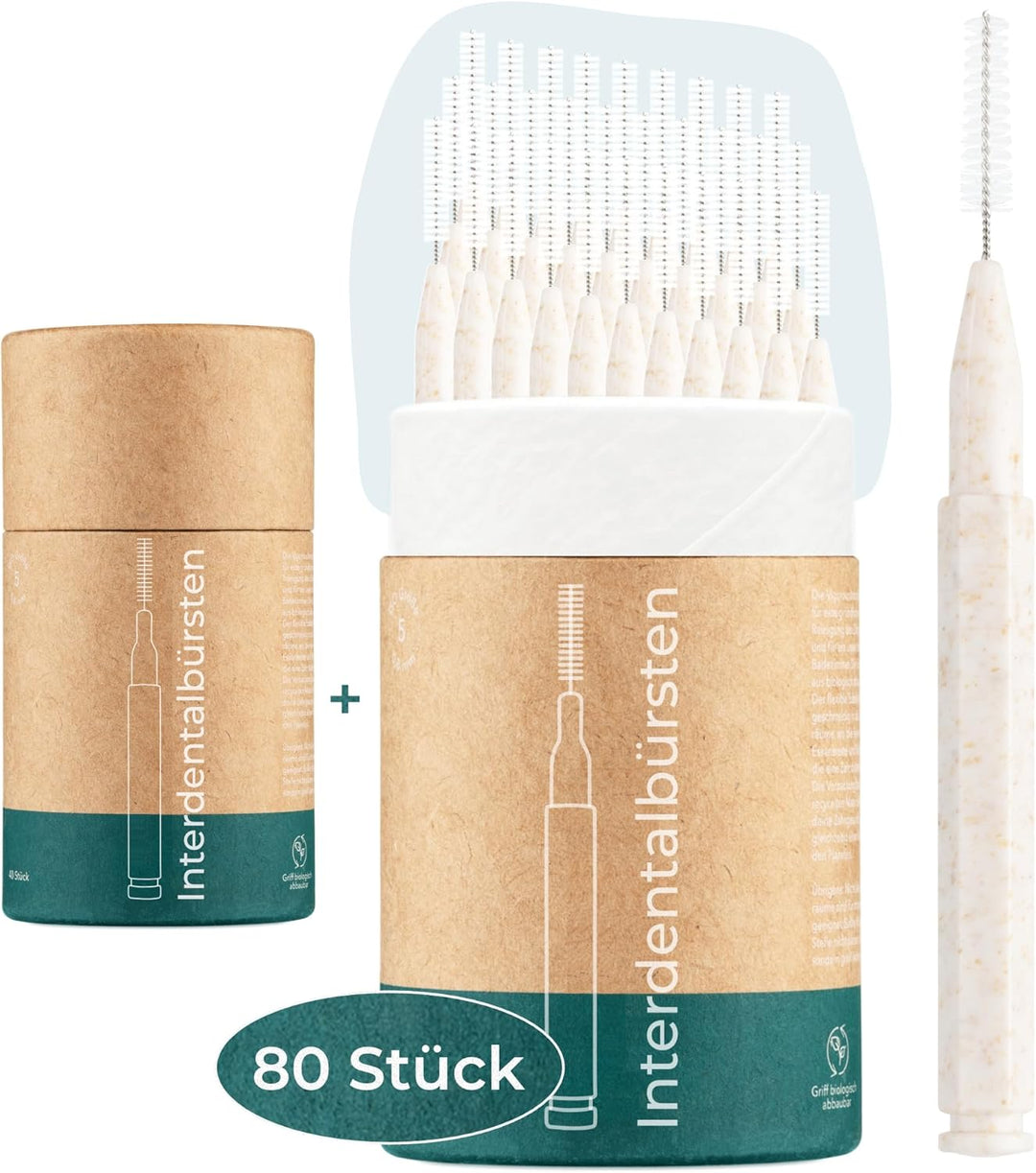 VIGOROUS® 80 Stk. Vorteilspack nachhaltige Interdentalbürsten - ISO 2, 0,5 mm - Zahnzwischenraumbürs