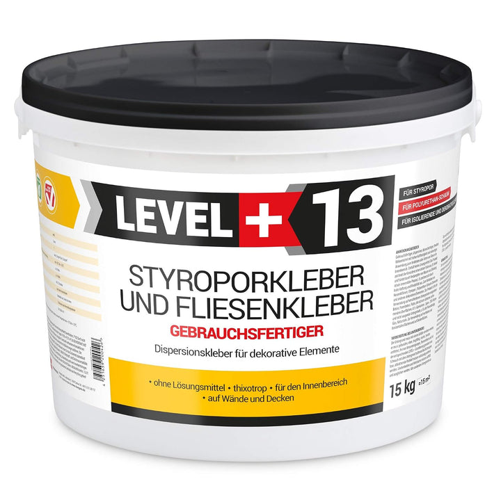 Styroporkleber 15kg + 2St. Zahnspachtel Kunstoff, Korkkleber Renoviervlies Dispersionkleber Flisenkl