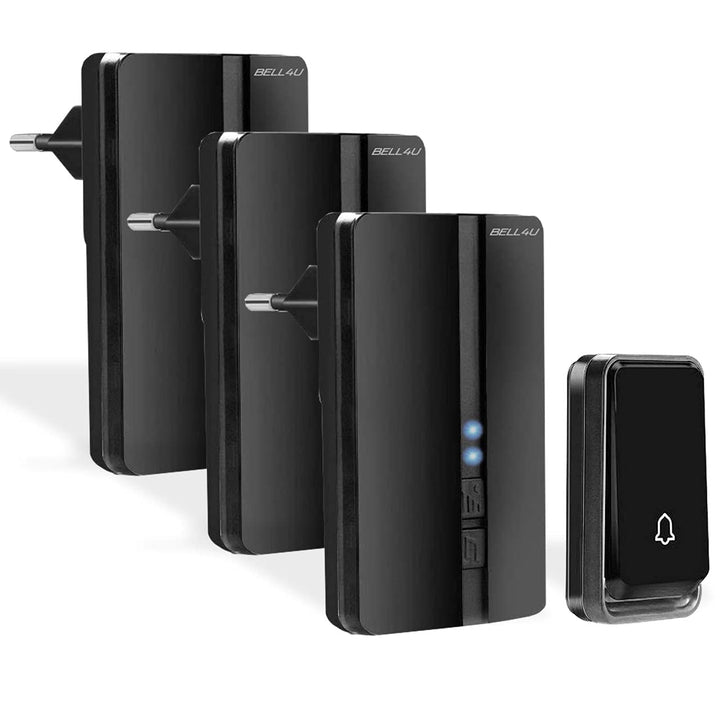 Funkklingel Set, batterielos, 1 Sender, 3 Empfänger | Keine Batterien erforderlich, 200 m Reichweite