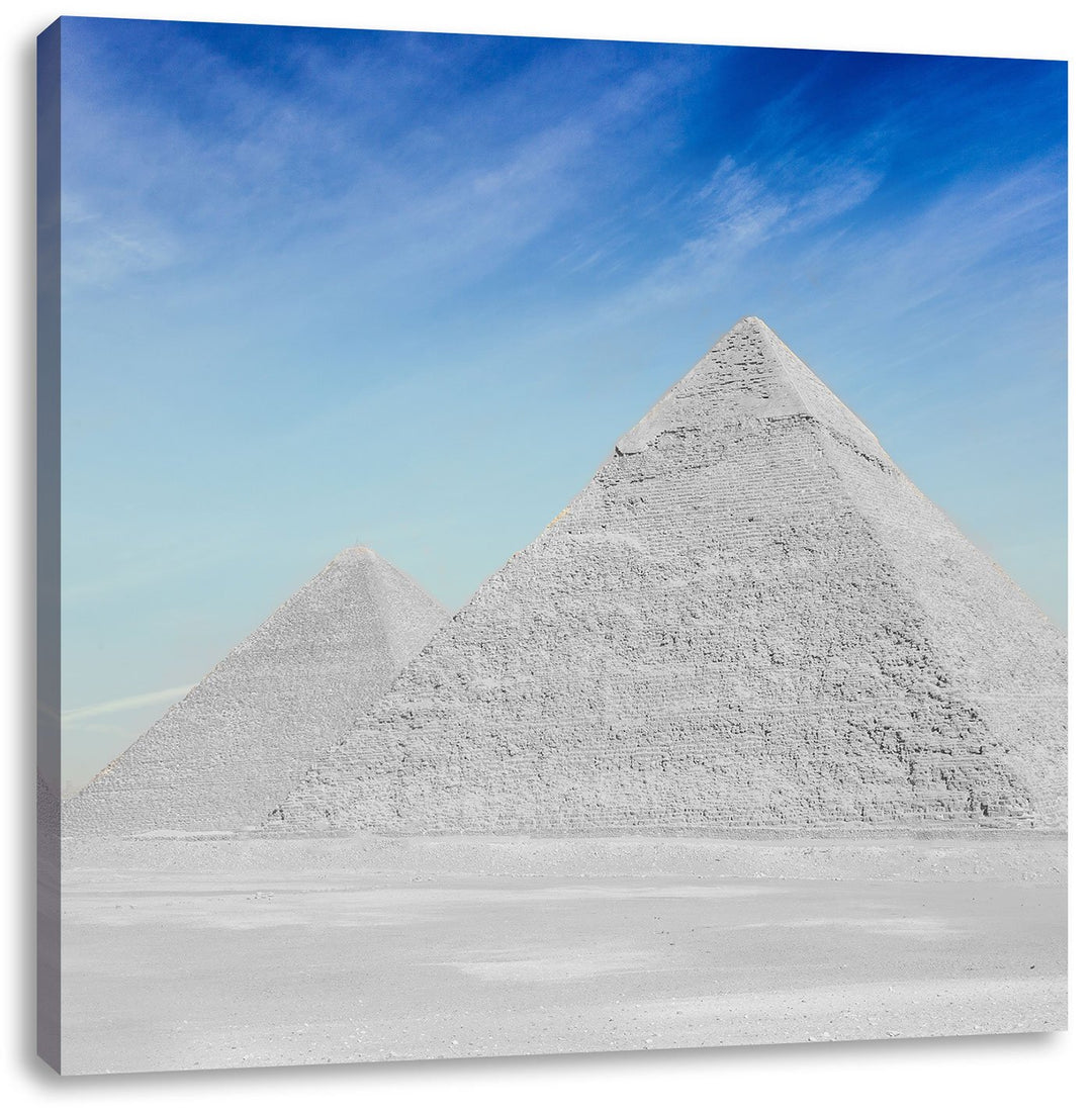 Pixxprint Pyramiden von Gizeh als Leinwandbild | Grösse: 70x70 cm | Wandbild| Kunstdruck | fertig be