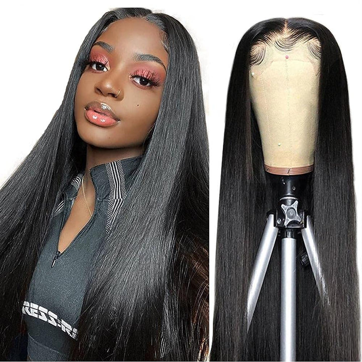 TOOCCI Lace Frontal Perücken Echthaar Gerade Perücken für Damen 4x4 Straight Lace Closure Wigs Brasi