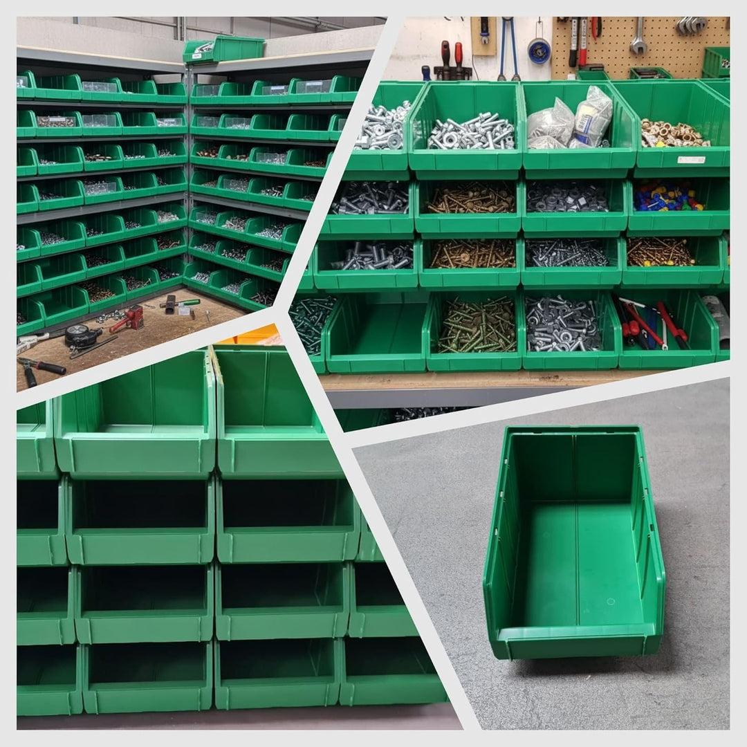 RODOPI 9er Set Stapelboxen, Grösse XL | Sichtlagerkästen 489x304x185mm | Robuste Lagerboxen für Werk