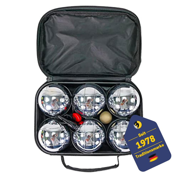 BEST SPORTING Boules-Set Metall I 6 Boule Kugeln & 2 Zielkugeln I Boccia Spiel Outdoor I Boule-Set K
