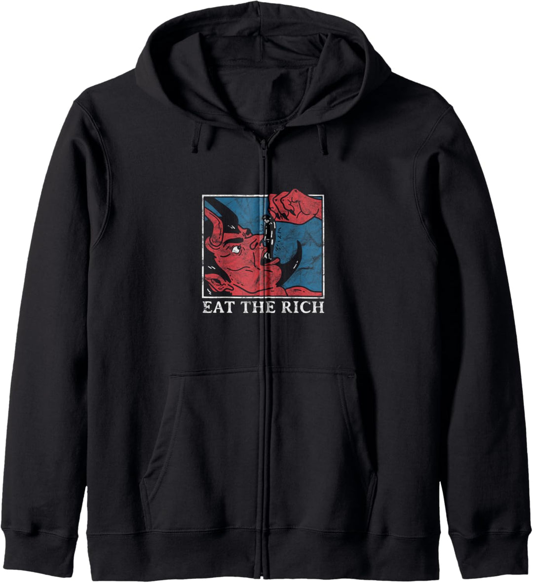 Eat The Rich Satan Devil Goth Punk Grunge Witch Vintage Kapuzenjacke
