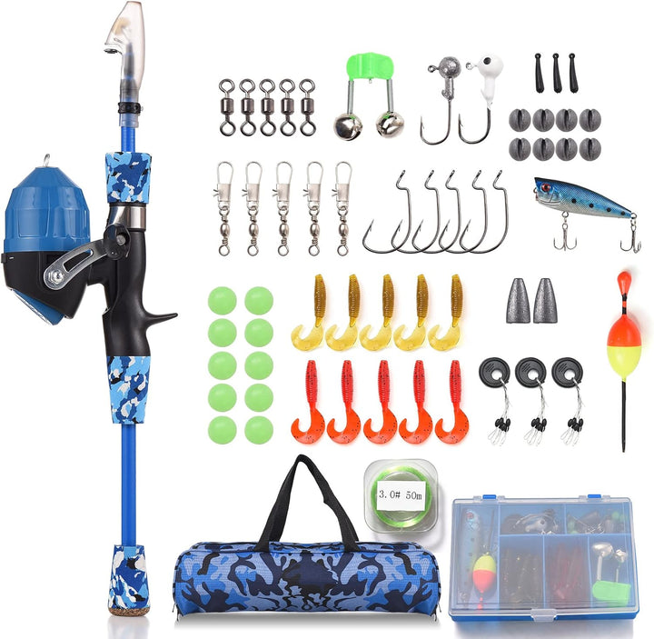 Lixada Angelset für Kinder, Kinder Angelruten Set, Kinderangel Starter Set, 1.2 m/1.5 m/1.8m Telesko