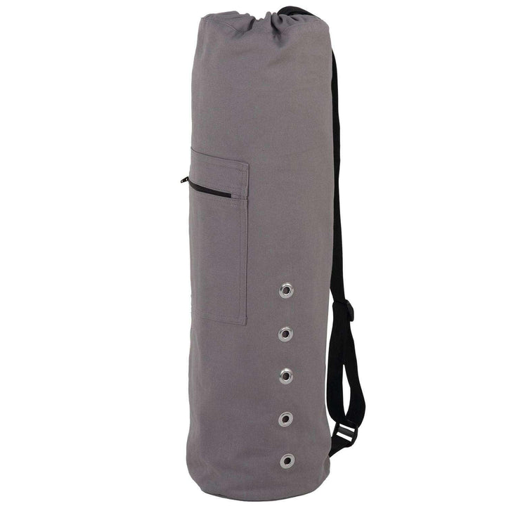 Bodhi Yogatasche Canvas Bag, grosse Yogamattentasche aus Baumwolle, Seesack, strapazierfähig, anthra