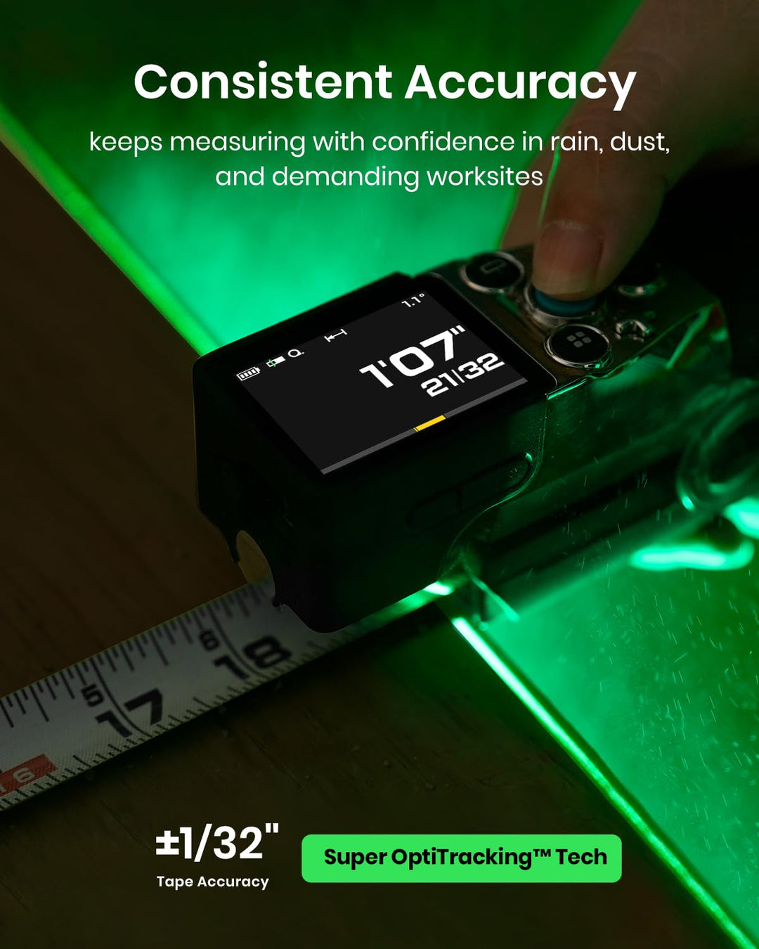 MiLESEEY XTape 1 Laser Entfernungsmesser 100m digitales Massband Lasermessgerät OLED Display und 1/N