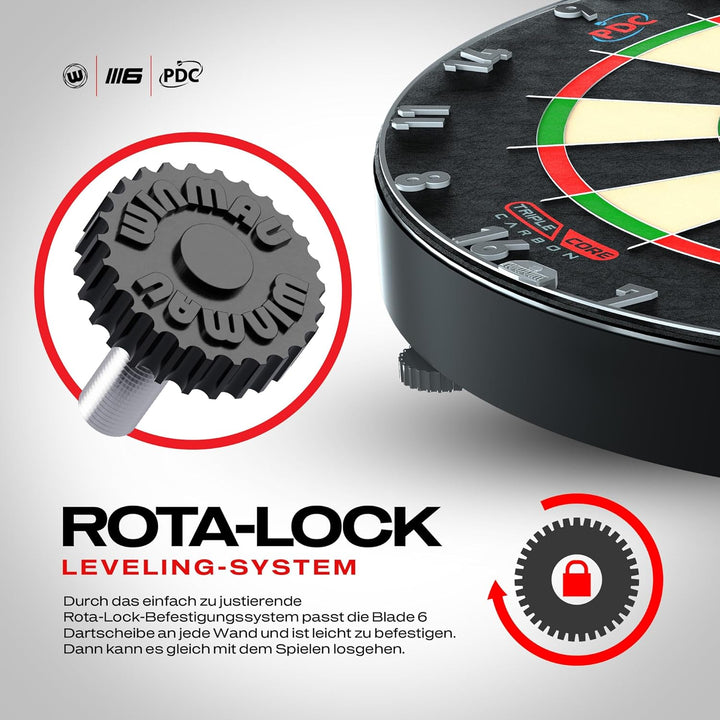 WINMAU Blade 6 Series Professional Bristle Klassische Dartboard Blade 6 Triple Core Carbon, Blade 6