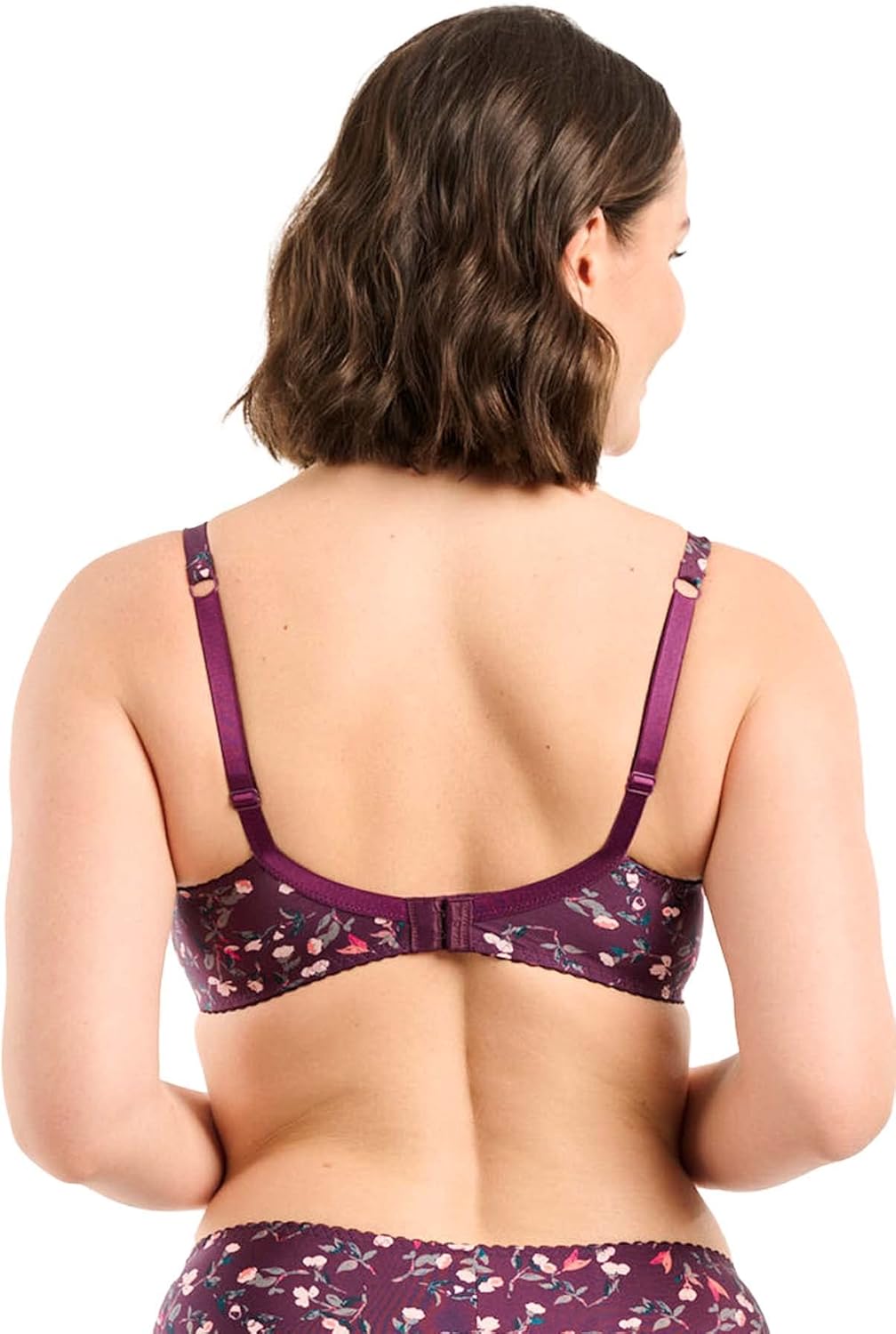 Sans Complexe Damen Klassischer Bügel-BH 75C Blumendruck, Rot / Violett, 75C Blumendruck, Rot / Viol