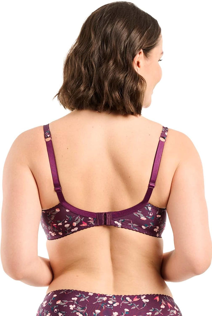 Sans Complexe Damen Klassischer Bügel-BH 75C Blumendruck, Rot / Violett, 75C Blumendruck, Rot / Viol