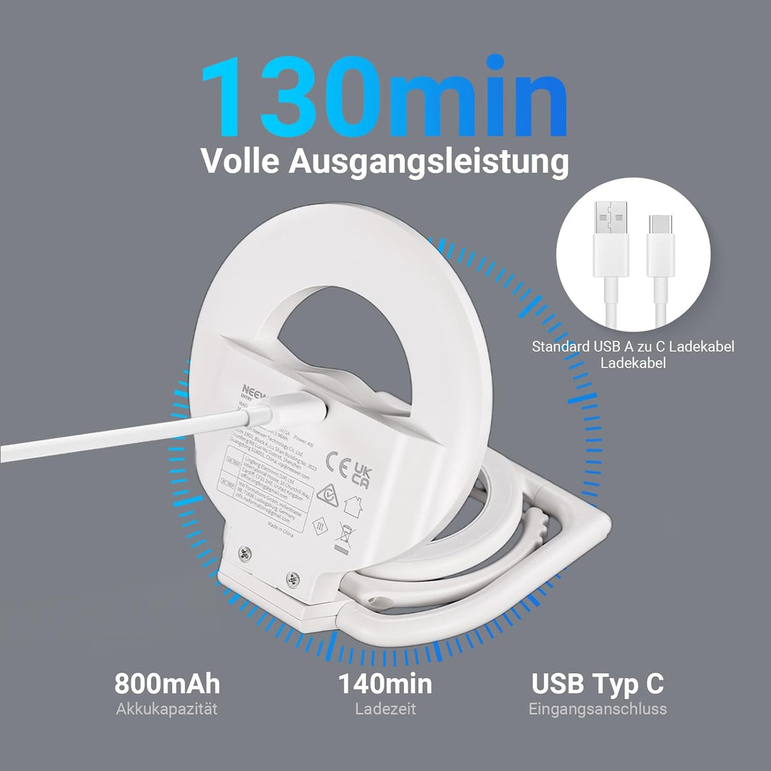NEEWER Entry Level Version N35 Magnetisches Selfie Handy Licht Kompatibel mit MagSafe iPhone, 4W zwe