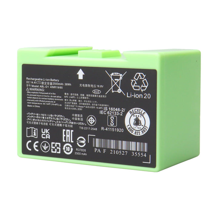 14,4 V 2500 mAh Ersatz-Li-Ionen-Akku, kompatibel mit iRobot Roomba e und i Serie i8/i8+, i7/i7+/i7Pl