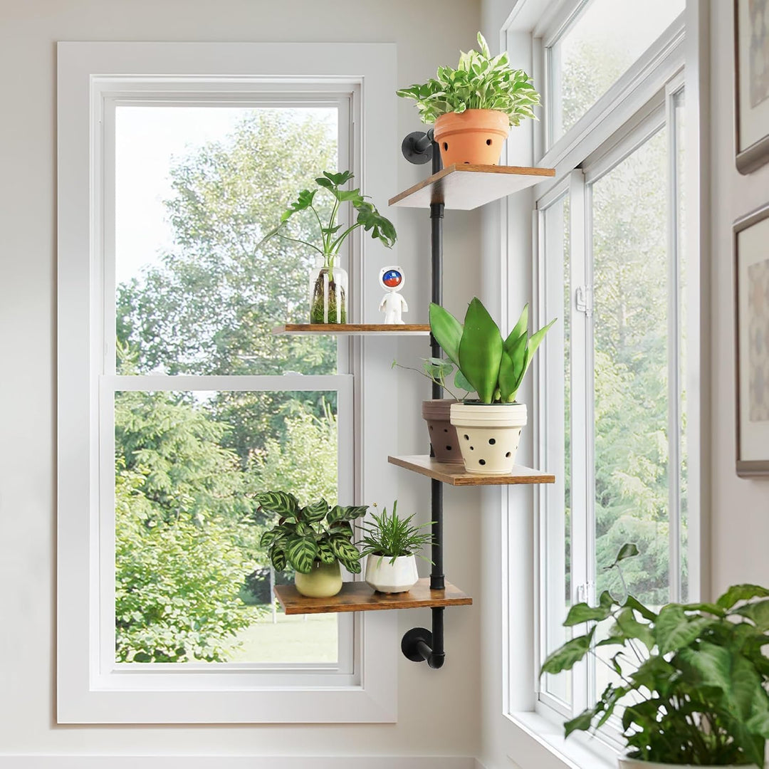 Drehbarer Fensterpflanzenständer Massivholz - Wandmontiertes Pflanzenregal für Küche, Bar &amp; Wohnzimm