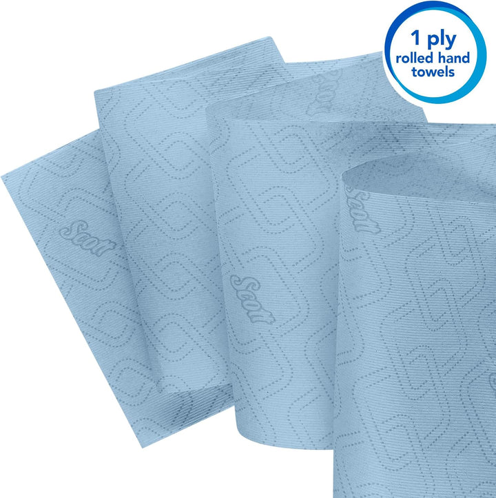 Scott Essential Rollenhandtücher 6692 – blaue Papiertücher – 6 x 350 m Papiertuchrollen (insges. 2.1