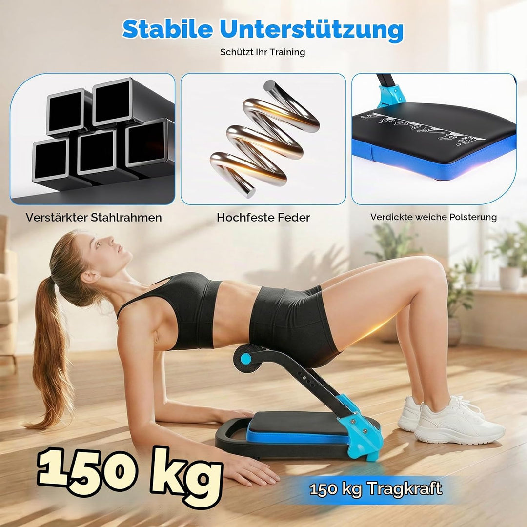 Bauchtrainer für Zuhause 4 Widerstandsstufen – Ganzkörper Core-Trainer für Zuhause, 150 kg belastbar
