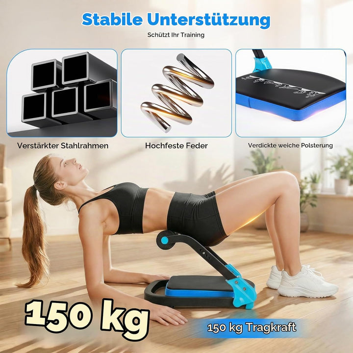 Bauchtrainer für Zuhause 4 Widerstandsstufen – Ganzkörper Core-Trainer für Zuhause, 150 kg belastbar