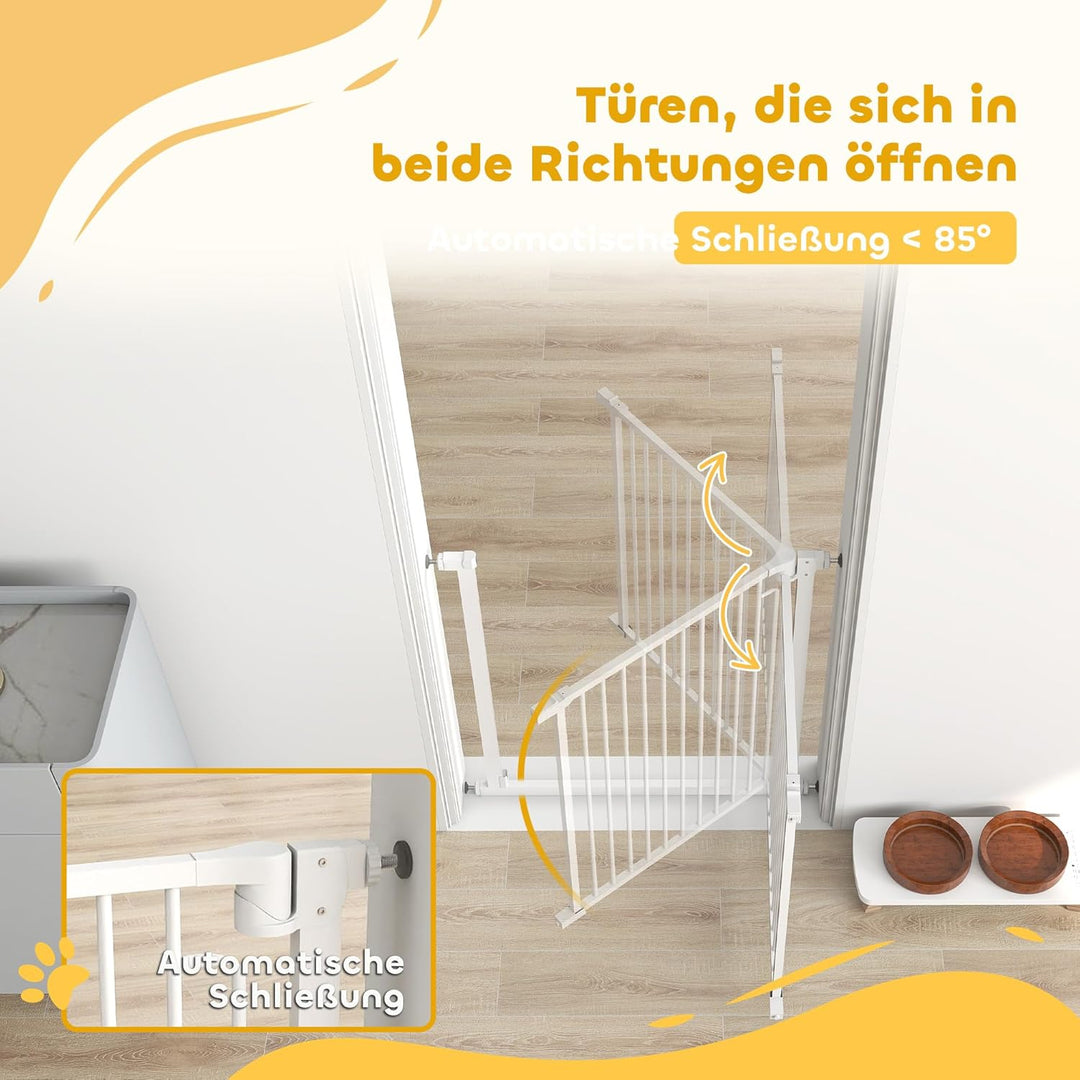 PawHut Treppenschutzgitter Absperrgitter Hund Schutzgitter ohne Bohren 76-80 x 76 cm Türschutzgitter