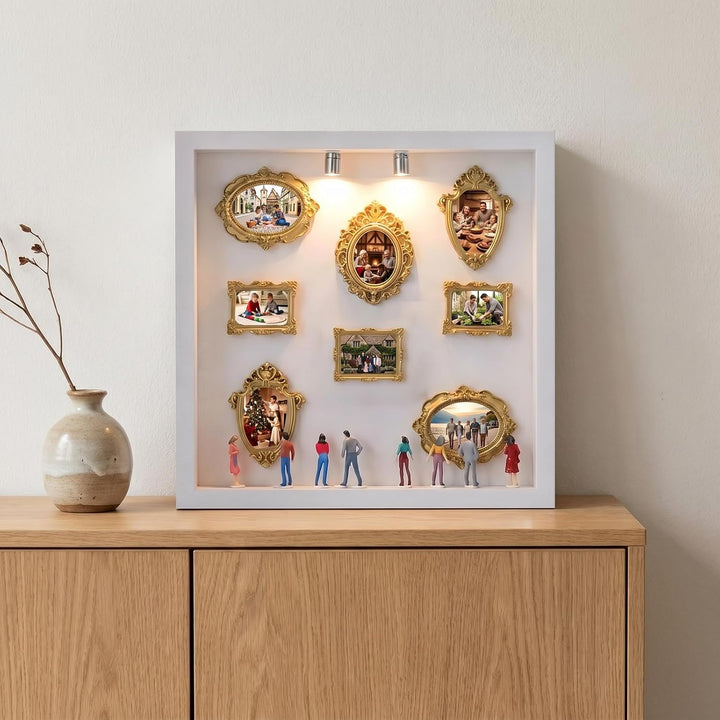 DIY Mini Museum Bilderrahmen, DIY Mini Museum Silhouette Box, Foto Erinnerungsanzeige mit 8 Mini Gol