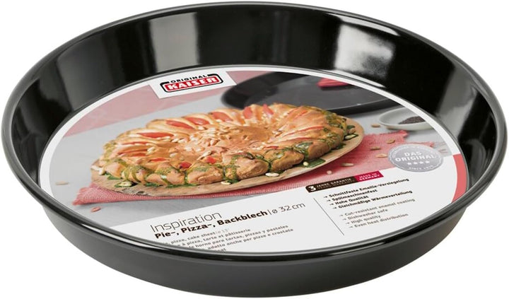 Original Kaiser Inspiration Pizzablech-Backblech rund 32 cm, Blech antihaftbeschichtet, schnittfeste