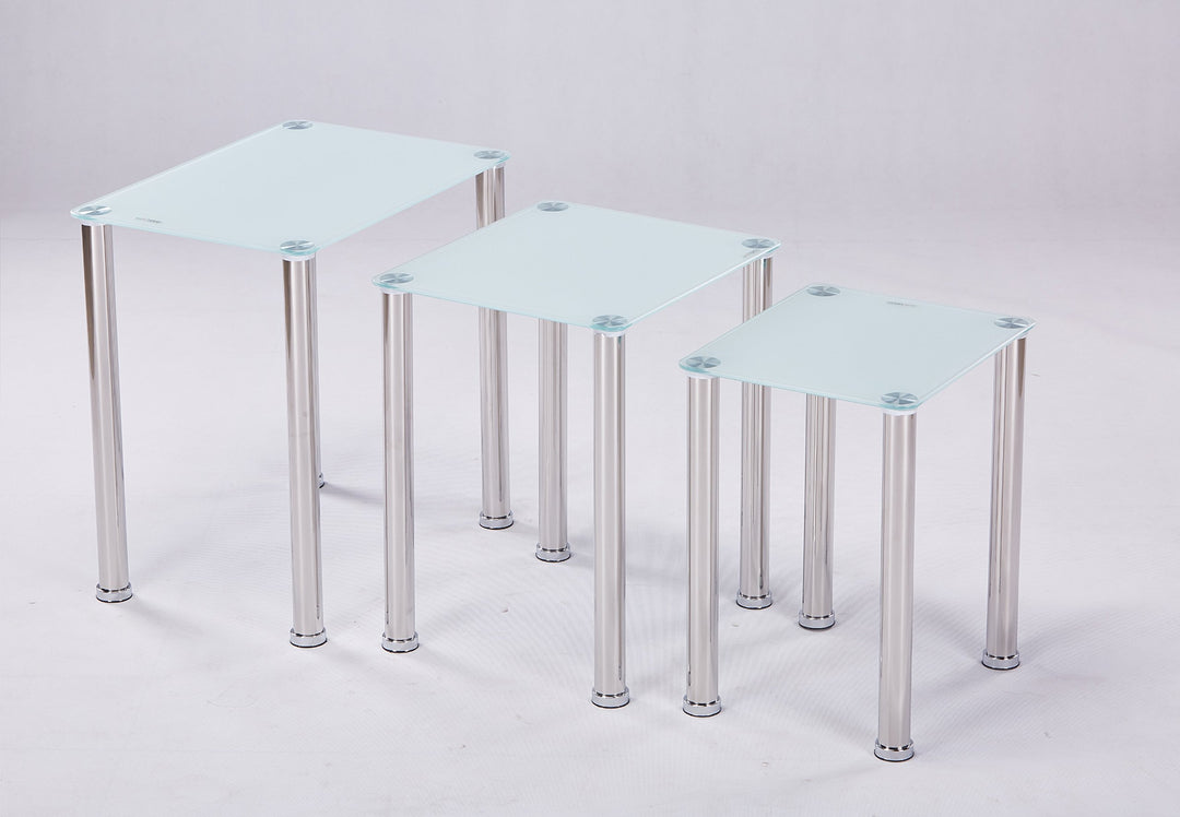Euro Tische 3er Set Couchtisch Glas mit Sicherheitsglas - Glastisch perfekt geeignet als Beistelltis