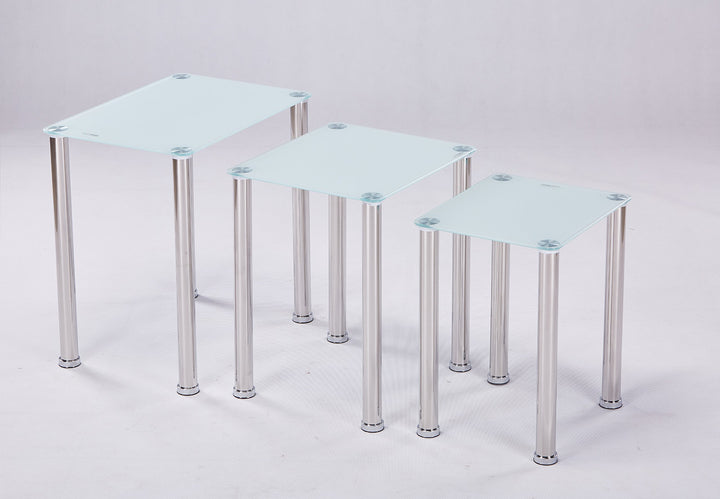 Euro Tische 3er Set Couchtisch Glas mit Sicherheitsglas - Glastisch perfekt geeignet als Beistelltis