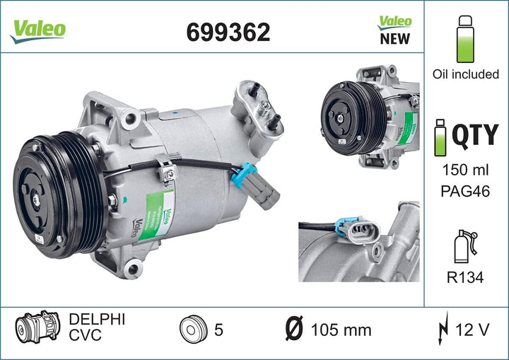 VALEO Neuteil Kompressor Klimaanlage 699362