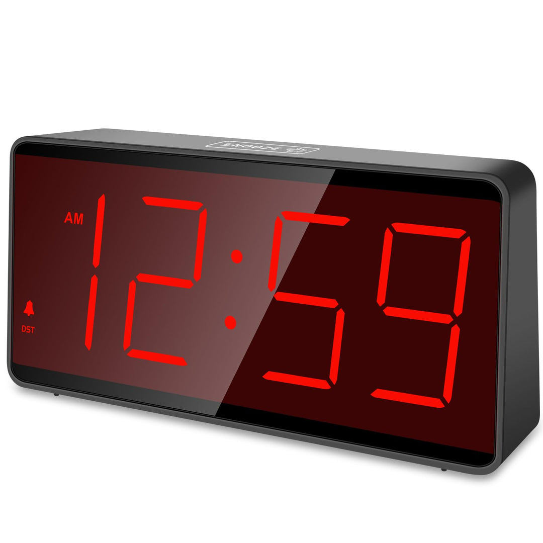 Eachui Wecker digital Batteriebetrieben mit grossen Zahlen, Digitaler Wecker mit LED Display, regelb