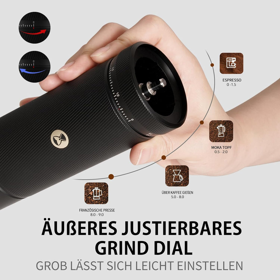 TIMEMORE Manuelle Kaffeemühle aus Edelstahl Espresso Kaffeemühle mit einem Chestnut S3 Fassungsvermö