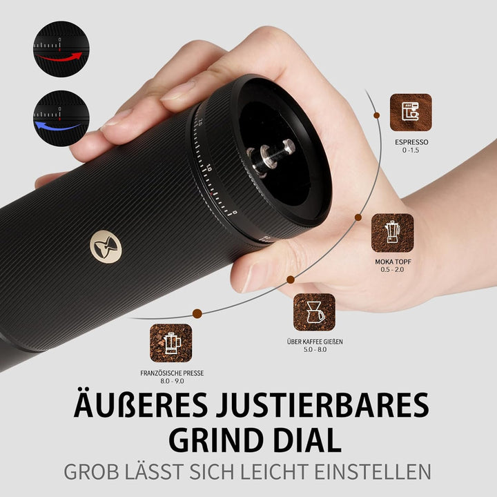 TIMEMORE Manuelle Kaffeemühle aus Edelstahl Espresso Kaffeemühle mit einem Chestnut S3 Fassungsvermö