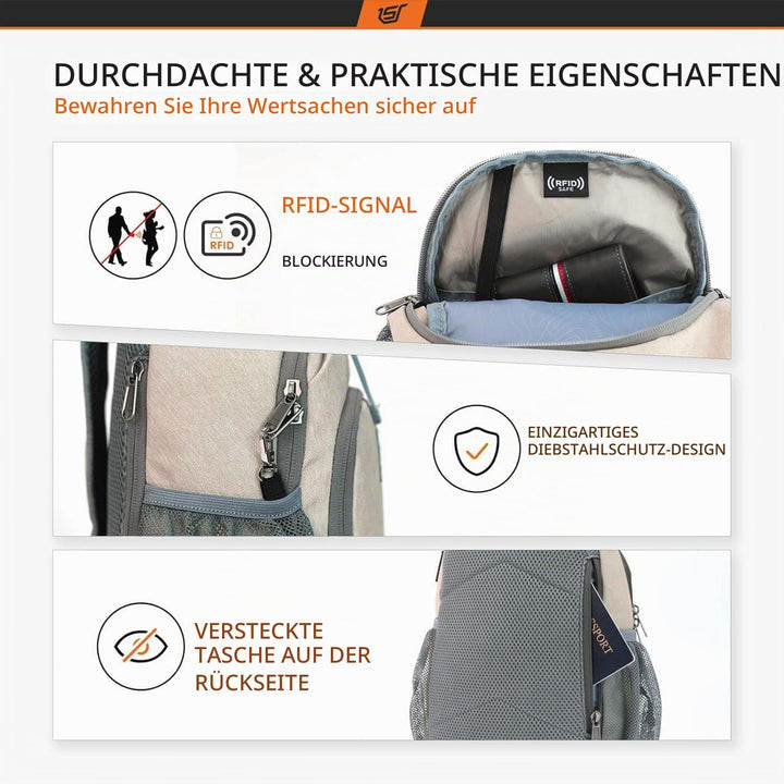 SKYSPER Brusttasche Leichte Sling Bag Herren Klein Schulter Rucksäcke Wasserfest Crossbody Pack Umhä