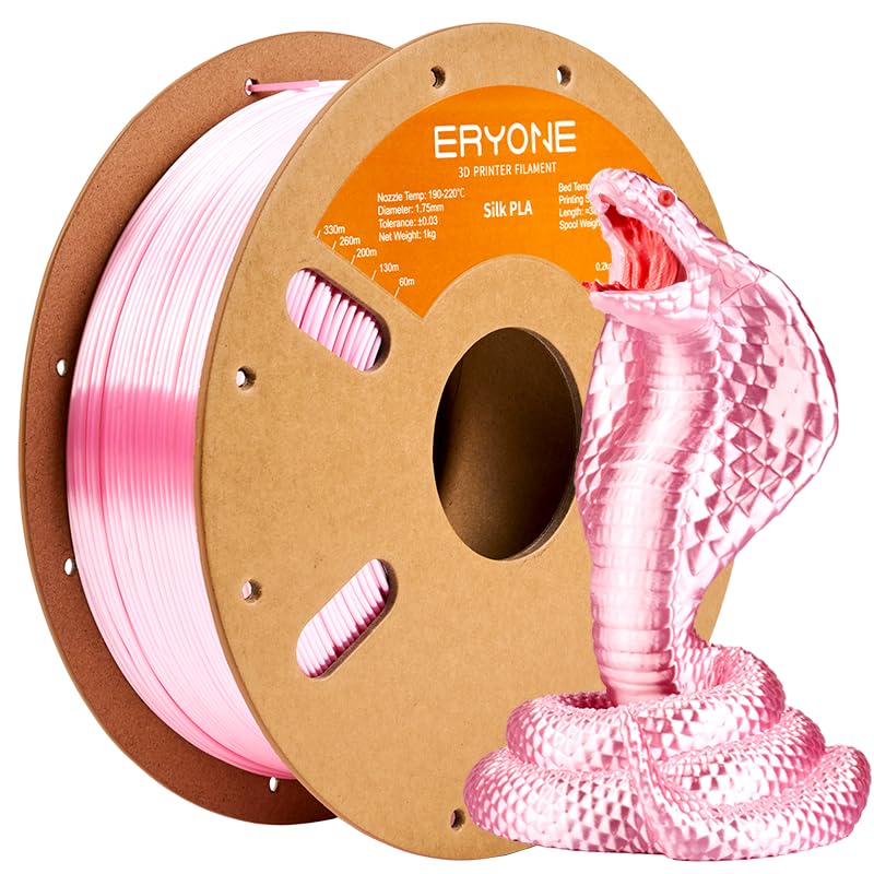 ERYONE Silk PLA Filament 1.75 mm, 3D-Drucker Filament PLA, 0,03 mm, 1 kg/Spule, Silk Rosa Silk PLA-R