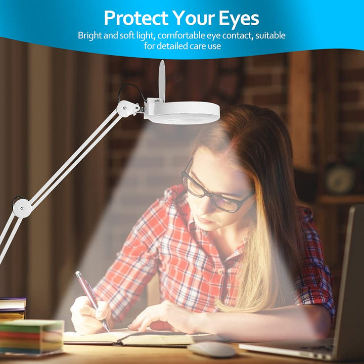8X Kaltlicht Lupenleuchte Arbeitsplatzlampe Kosmetiklampe Tisch-Lupenlampe Arbeitsleuchte Lupe Vergr