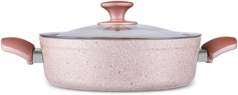 Karaca Biogranit Rosegold Induktions Kochtopf Set, 7 Teilig - Hochwertiges Kochgeschirr mit Antihaft
