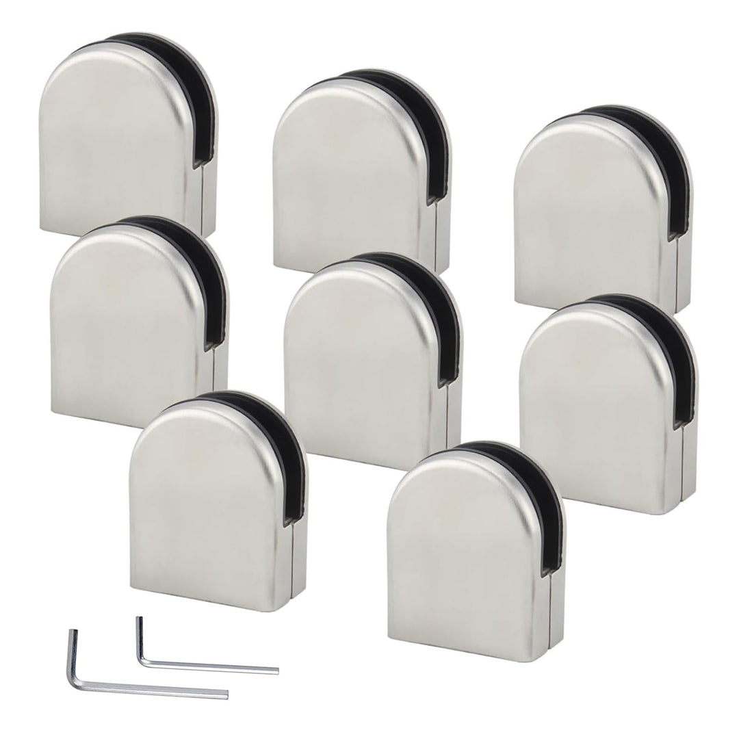 (Verbesserte Version) 8 x Edelstahl Stainless Steel 304 Klemmhalter Glasklemme Glasklemmhalter Glash